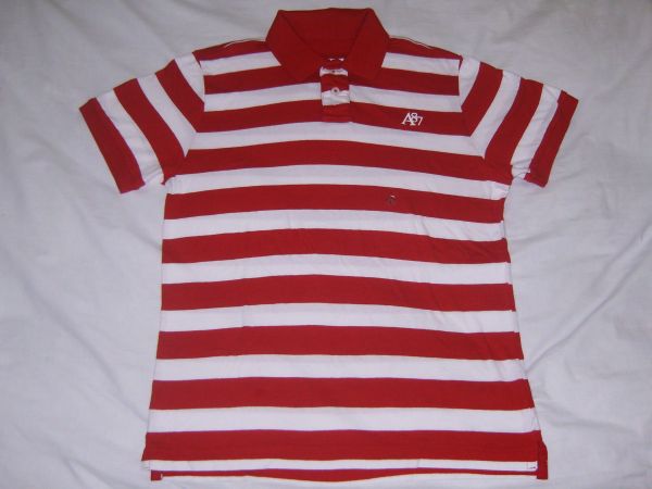 CAMISA POLO AEROPOSTALE VERMELHO E BRANCO TAM.G